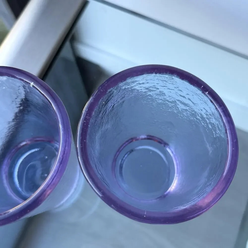 Fire and Light Recycled Glass 12oz Tumbler Lavender Neodymium - 4 3/4” Set of 2